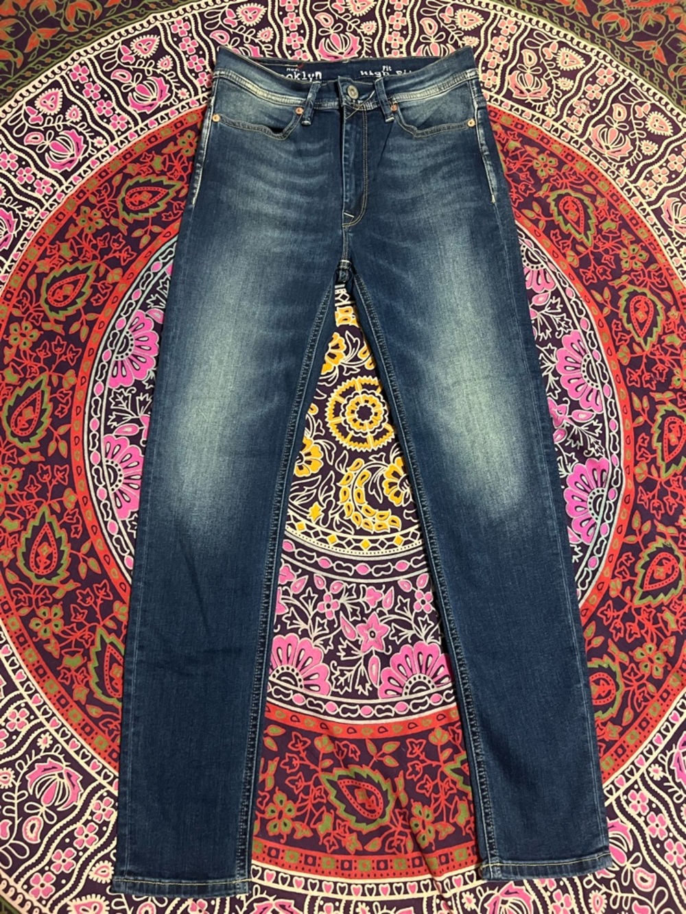 Franklin & Marshall Women's Blue Skinny Jeans with Fade